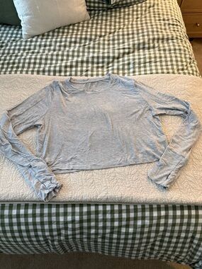 OFFLINE By Aerie Thumbs Up Ribbed Long Sleeve T-Shirt in Medium Heather